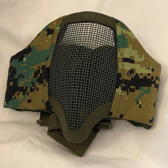 Paintball Hunting Protective Face Mask Goggle Green Camouflage Adjustable - Picture 3 of 6